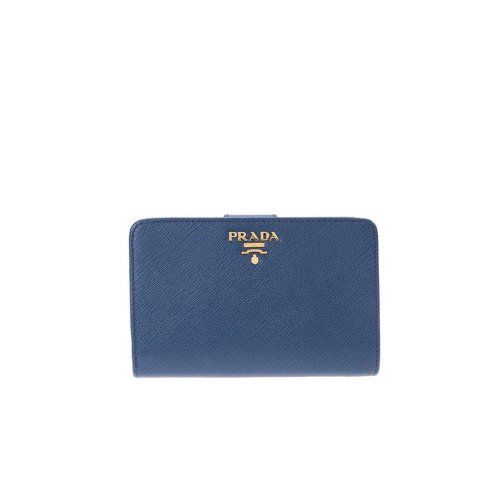 【香港仓秒发】PRADA/普拉达  蓝色皮革钱包 1BA863_NZV_F0002