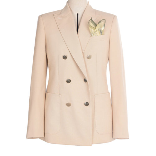 MaxMara/麦丝玛拉 22年早春新款 GIN系列 女士驼色羊毛和马海毛混纺西装外套1041132106007