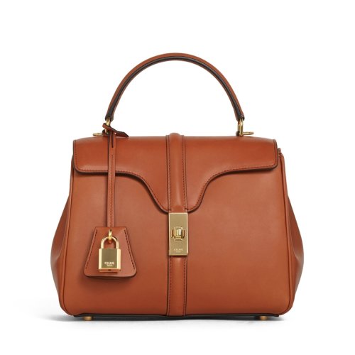 CELINE/赛琳 19秋冬新款女士小号焦糖色光面牛皮单肩手提包188003BF9.04LU