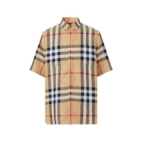 BURBERRY/博柏利 男款亚麻宽松版短袖衬衫 80510731
