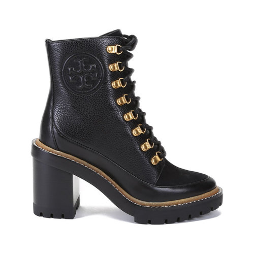 Tory Burch/汤丽柏琦 女士MILLER系列皮革双T LOGO高跟靴子马丁靴 77289