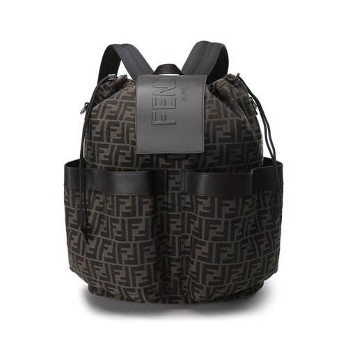 FENDI/芬迪男士织物/配皮手提单肩包双肩包背包FF提花大号 7VZ056 AG0M