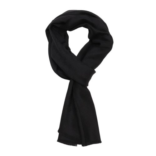 GUCCI/古驰 男女通用 中性黑色羊绒GG提花流苏围巾 456362-4G201-1000