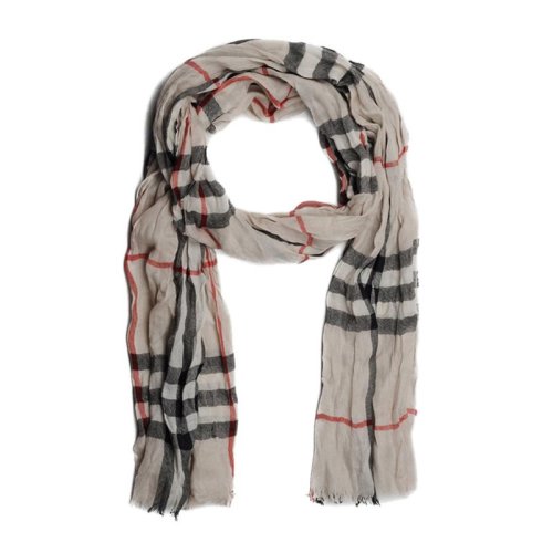 BURBERRY/博柏利 男女通用 中性经典HERITAGE褶皱格纹羊绒围巾围脖 3924751