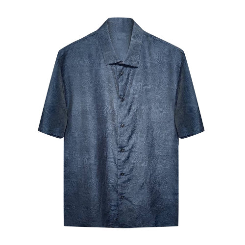 Emporio Armani/安普里奥阿玛尼灰蓝色男士短袖衬衫