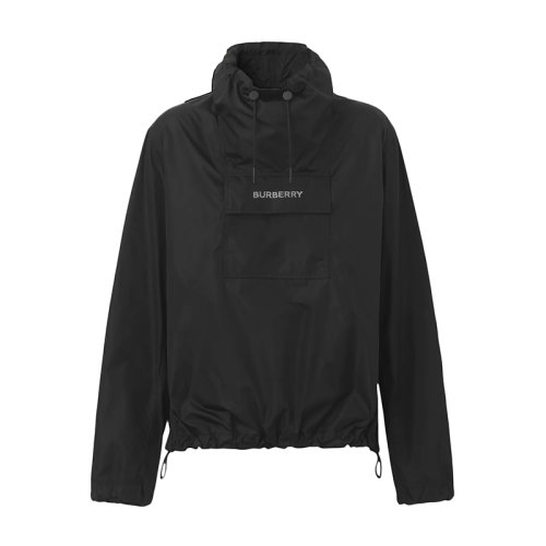 BURBERRY/博柏利 22年早春新款 女士黑色轻便尼龙面料徽标设计高领夹克外套80525331