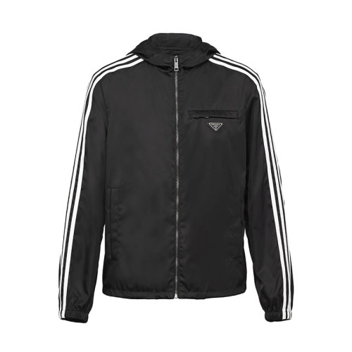 PRADA/普拉达 22年早春新款 ADIDAS联名系列 男女同款黑色再生尼龙运动连帽夹克SGB964_1WQ8_F0002_S_212
