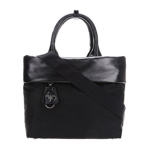 PRADA/普拉达 女士黑色织物/配皮手提包 1BG959_2E25_F0002_V_OLO