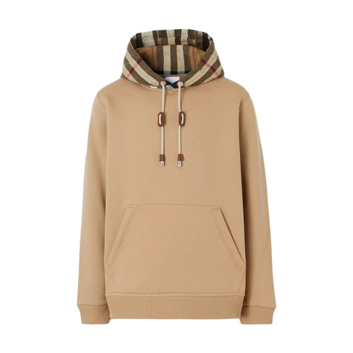 BURBERRY/博柏利      男士驼色格纹棉质混纺连帽衫卫衣80450061