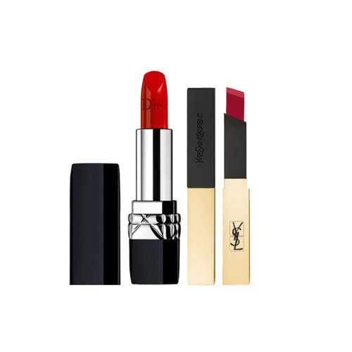 Yves saint Laurent/圣罗兰  (金色哑光方管细管唇膏口红21# 2.2g +迪奥999#滋润3.5g)套装新疆不发货