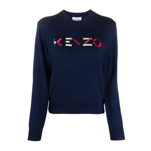 Kenzo 高田贤三 女士 服装 蓝色字母LOGO休闲卫衣 女卫衣