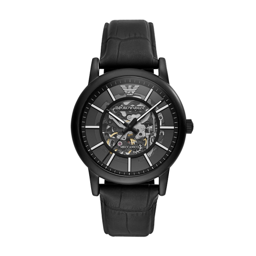 Emporio Armani/安普里奥阿玛尼 镂空机械男表 皮带商务休闲男士腕表 送男友生日礼物 AR60008