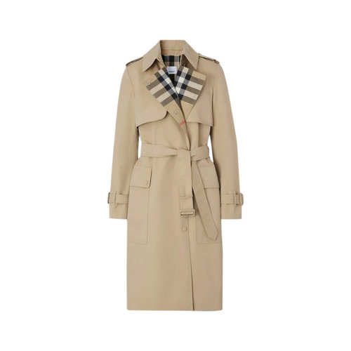 BURBERRY/博柏利 女款棉质嘎巴甸Trench风衣外套格纹 80432071