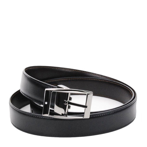 MontBlanc/万宝龙 男士时尚经典针扣黑色牛皮腰带皮带 116710