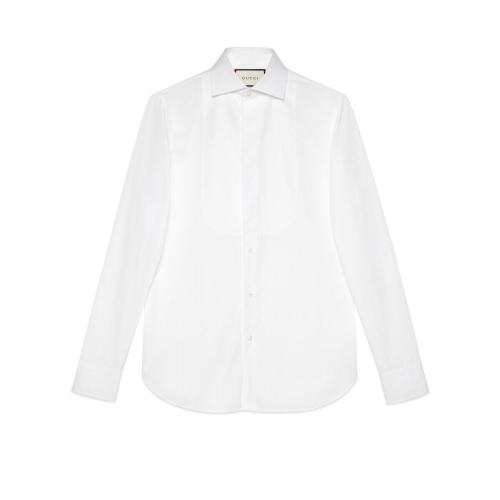  GUCCI古驰 22年秋冬 男士 海岛棉胸饰衬衫 630427 Z3854 9000