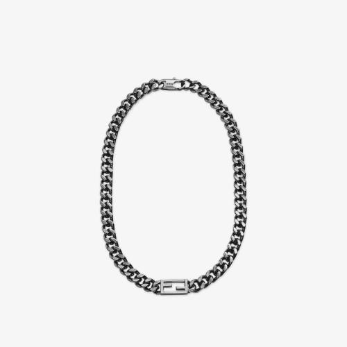  FENDI芬迪 22年秋冬 男士 项链 深银色项链 7AJ540AG08F01LK