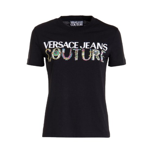  VERSACE JEANS COUTURE 女士印花棉质短袖T恤 71HAHF03 CJ00F 899 PLFSX