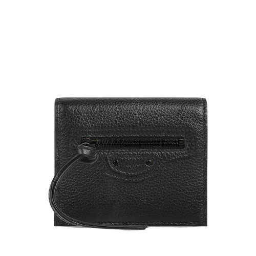 Balenciaga/巴黎世家 21新款  NEO CLASSIC系列 男士黑色哑光粒面小牛皮翻盖卡包64011115Y071000