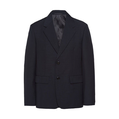 PRADA/普拉达 22年早春新款 男士蓝色单排扣羊毛和马海毛西装外套UGM169_1P3Z_F0008_S_221