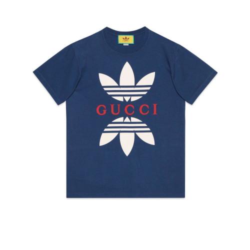  GUCCI古驰 22年秋冬 男士 adidas x Gucci联名系列针织棉T恤 548334 XJEMJ 4622