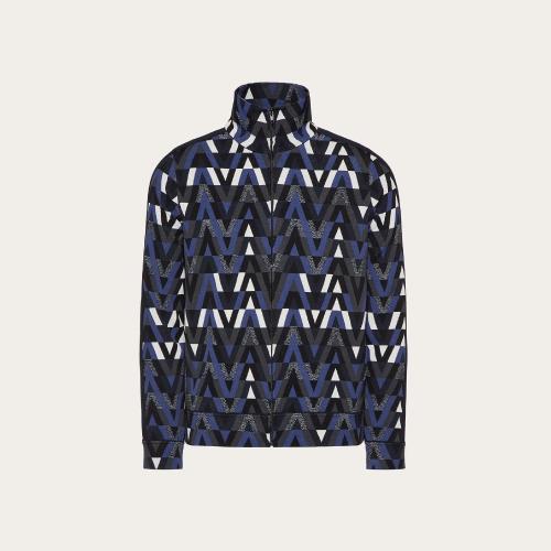  VALENTINO华伦天奴 22年秋冬 男士 针织衫 SWEAT-SHIRT ZIPPé EN MAILLE A_VEC MOTIF OPTICAL