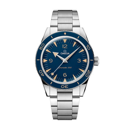OMEGA/欧米茄 22年春夏新款 海马系列 男士蓝色表盘自动上链同轴机芯精钢表壳表带腕表41毫米234.30.41.21.03.001