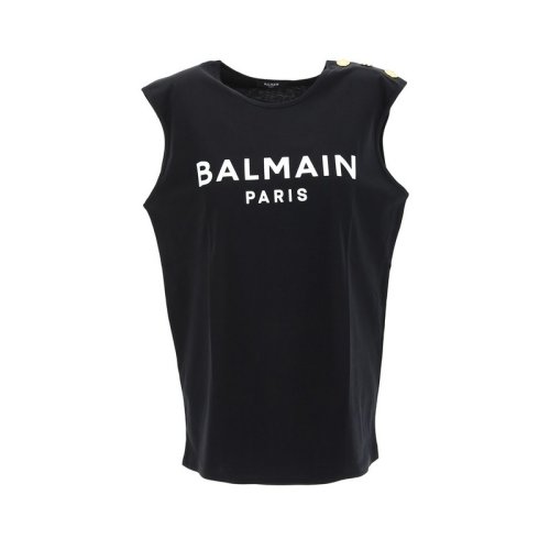 BALMAIN/宝曼 女士黑色棉质短袖T恤 XF1EB005-BB37-EAB PLFSX