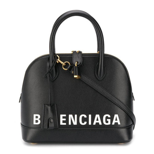 Balenciaga/巴黎世家 女士黑色小牛皮经典字母徽标印花装饰拉链开合单肩包斜挎包手提包女包 550645-1IZ1M-1090