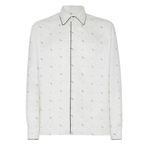 FENDI/芬迪 男士白色Fendi Sky微印花桑蚕丝衬衫FS0808AH1WF1EPN