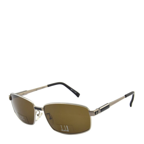 DUNHILL/登喜路 休闲 绅士 长方形 钛架 镜框 男士 太阳镜 银灰色镜框 咖色镜片 墨镜 眼镜  D5001 58mm