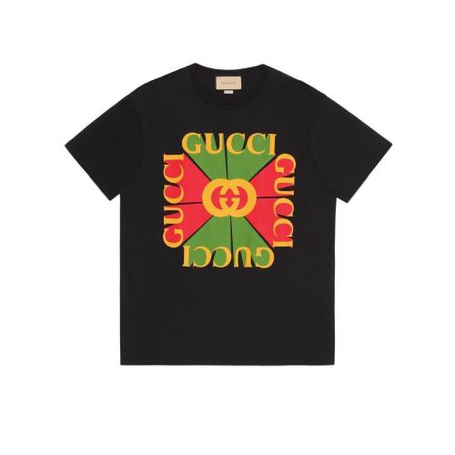  GUCCI古驰 22年秋冬 女士 Gucci复古标识印花T恤 717422 XJE6E 1082