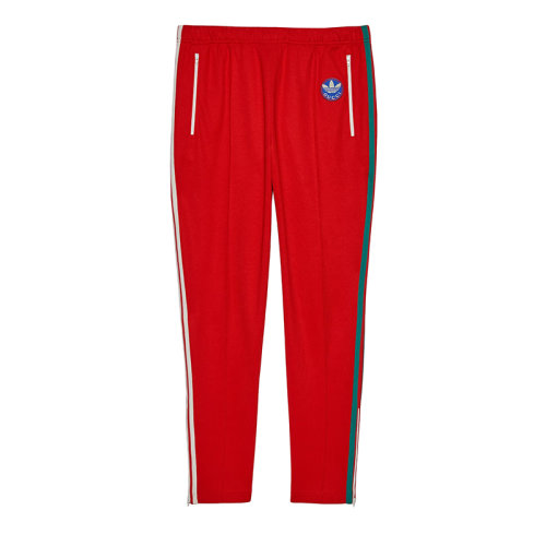 GUCCI/古驰 22年秋冬新款 adidas联名系列 男士红色棉质混纺休闲裤运动裤692109XJEKY6480