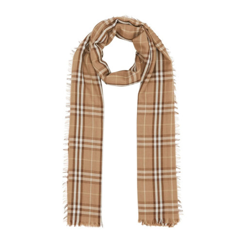 BURBERRY/博柏利 男女同款 中性经典Vintage格纹轻盈羊绒围巾围脖 多色可选