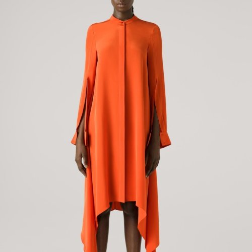 【21春夏】St.John/盛蔷真丝长袖中长款女士连衣裙K113C01