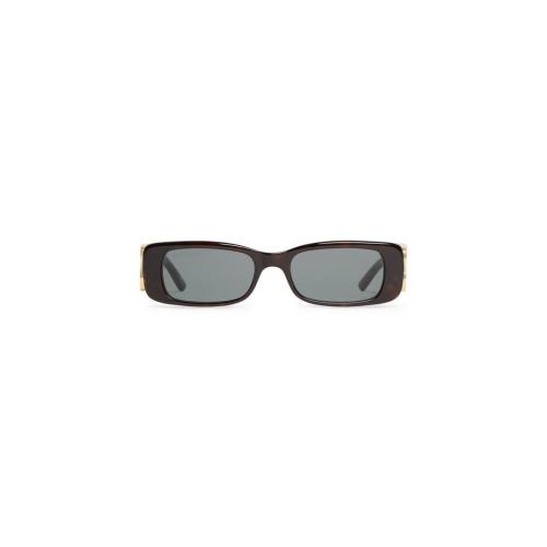  BALENCIAGA巴黎世家 22年秋冬 女士 太阳眼镜 Womens Dynasty Rectangle Sunglasses in Brown