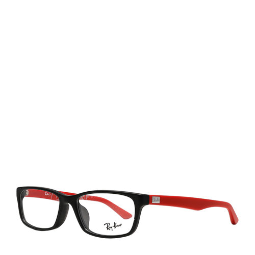 Ray-Ban/雷朋 简约 长方形 黑色镜框 红色镜腿 男女款 光学镜架 全框 近视 眼镜框 眼镜架 RX5303D 54mm RayBan 雷朋