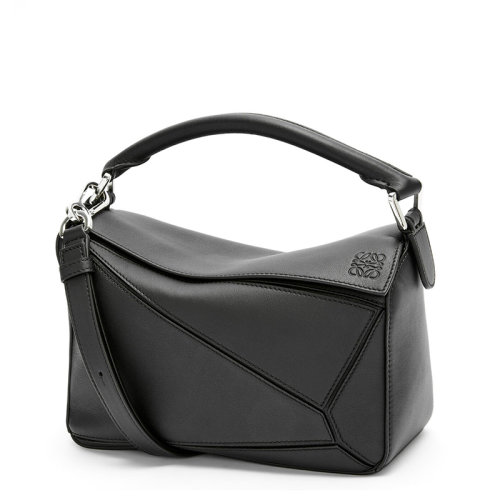 LOEWE/罗意威 经典款Puzzle系列 女士小号黑色小牛皮手提斜挎单肩拼图包0010098895