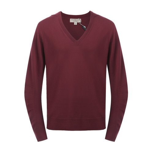 卫衣针织 BURBERRY/博柏利 羊毛酒红色罗纹美利奴男士针织衫/毛衣  羊毛衫 开衫 上装 40690341