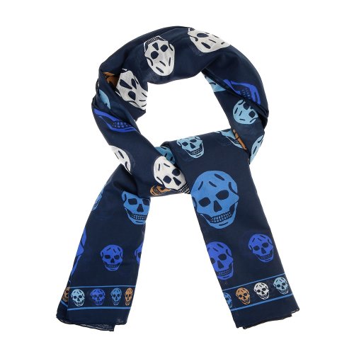 【香港直邮】ALEXANDER McQUEEN 骷髅印花 男士围巾