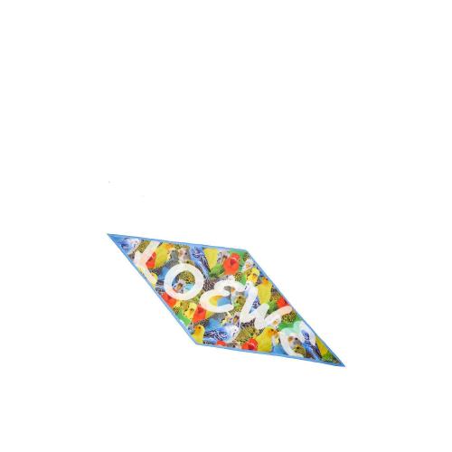  LOEWE罗意威 22年秋冬 女士 围巾 Parrots diamond scarf in cotton and silk F606257X90-9990