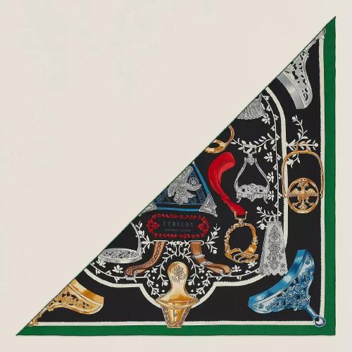  HERMES爱马仕 22年秋冬 女士 披肩 Triangle geant Etriers Remix H363502S 16