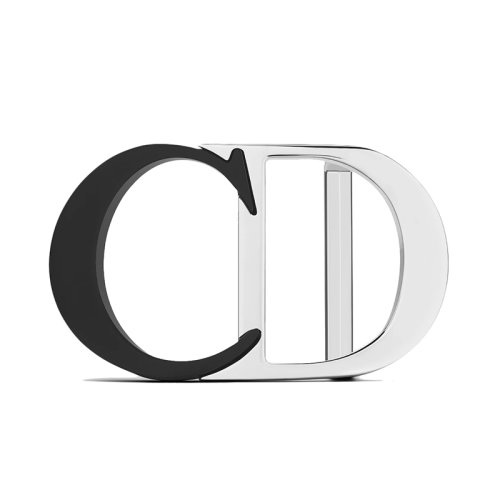 DIOR/迪奥 男士CD标志哑光黑色烤漆黄铜和钯金35mm皮带扣4912PVMAV_H03E