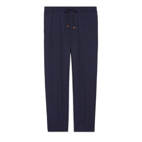  GUCCI古驰 22年秋冬 男士 GG棉质帆布长裤 698725 Z8A1M 4596