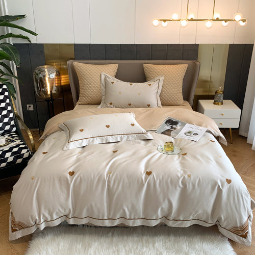 Fantti/芬缇 床上用品60支长绒棉贡缎绣花四件套被罩床单被单枕套床盖