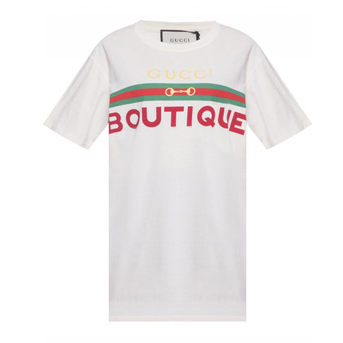 GUCCI/古驰 Gucci Boutique印花T恤 女士短袖T恤  615044 XJCKY