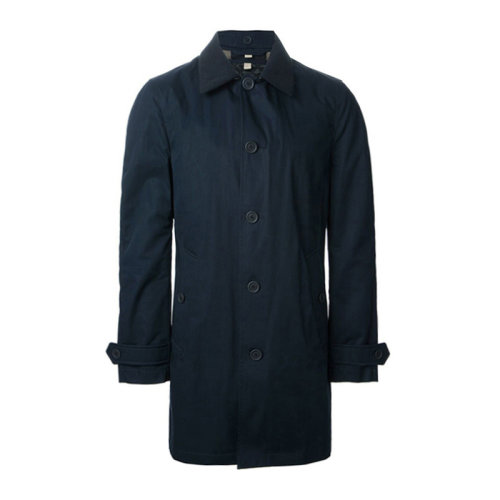 Burberry/博柏利 秋冬新款 男装 服装 男士深蓝色棉质内胆可卸时尚长款风衣外套 男士风衣
