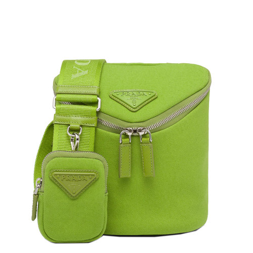 PRADA/普拉达 22年新款 男士蕨绿色色织物配可拆卸小袋拉链开合斜跨单肩包2VH7_010_F0613_V_OOO