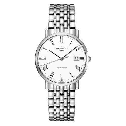 LONGINES/浪琴  博雅系列 自动机械表白盘罗马数字精钢表带男表37毫米L4.810.4.11.6