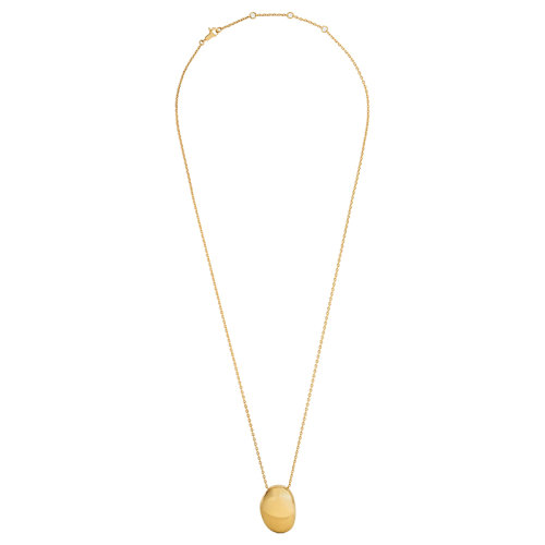 CELINE/赛琳 22新款 女士金色黄铜卵石形状吊坠项链460BR6BRA.35OR