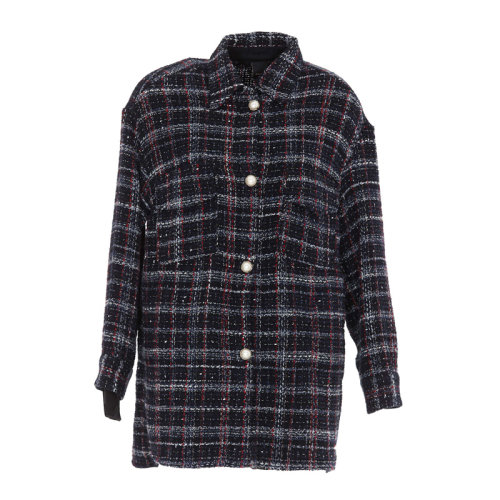 Pinko/品高 品高 女士 服装  拼色时尚格纹衬衫 女士长袖衬衫